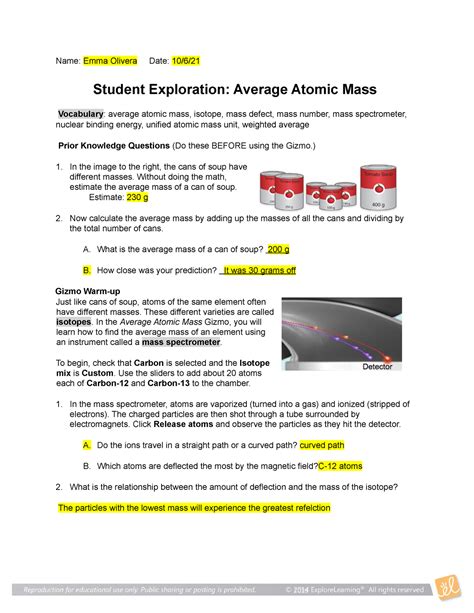 Average Atomic Mass SE gizmos Rainfall Bird Metric gizmos on ...