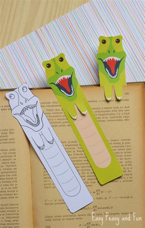 Printable Dinosaur Bookmarks - Easy Peasy and Fun