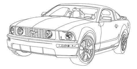 Ford mustang line drawing