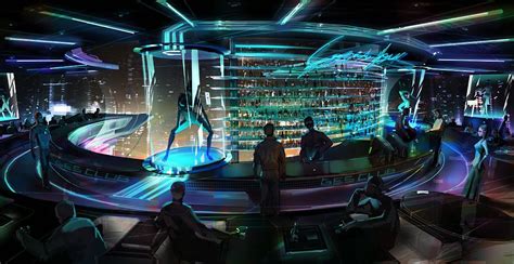 Sci-fi bar concept | Cyberpunk city, Cyberpunk art, Futuristic city