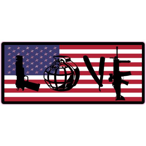 Stickers, Labels & Tags Bumper Stickers Guns Rifle 50 Cal Flag USA US ...