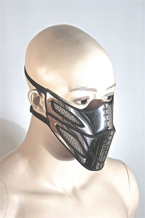 Futuristic Face Mask Masquerade Mouth Mask Chrome Facemask - Etsy ...