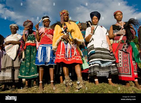 Traditionally dressed Xhosa people, during the Sangoma or Witchdoctor ...