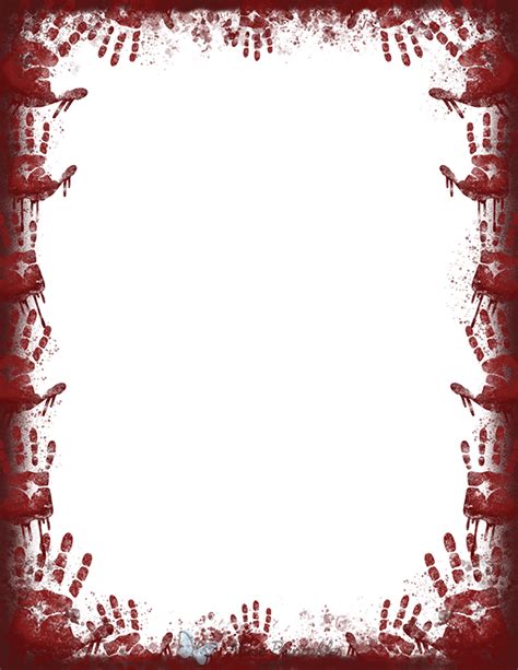 Printable Bloody Handprint Page Border