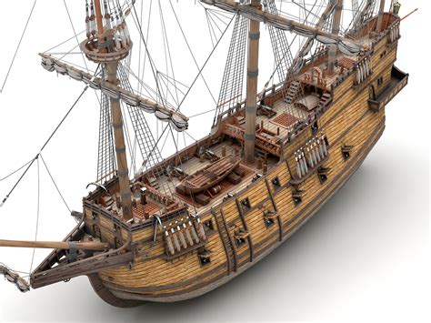 ArtStation - This 3D Galleon includes a fully detailed interior 01 ...