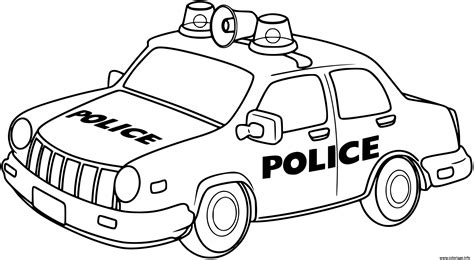 Coloriage Voiture De Police Facile Simple Dessin Police à imprimer