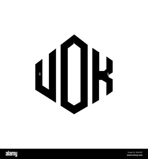 UOK letter logo design with polygon shape. UOK polygon and cube shape ...