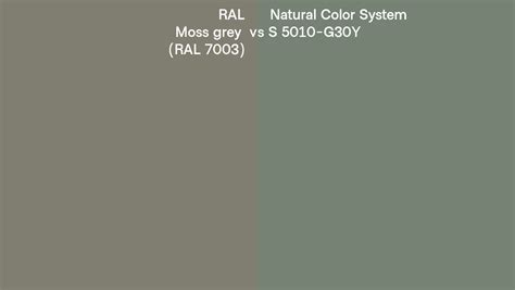 RAL Moss grey (RAL 7003) vs Natural Color System S 5010-G30Y side by ...