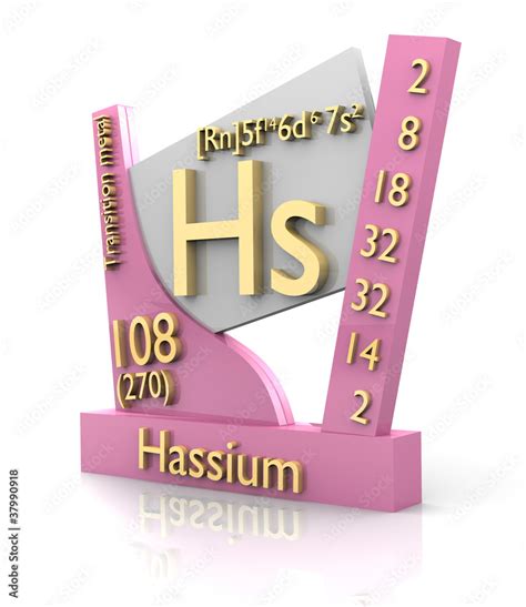 Hassium form Periodic Table of Elements - V2 Stock Illustration | Adobe ...