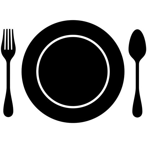 Dishes clipart spoon fork plate, Dishes spoon fork plate Transparent ...