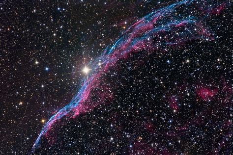 The Veil Nebula, also known as the Cygnus Loop or the Witch's Broom ...