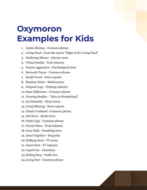 Oxymoron For Kids - 99+ Examples, PDF, Tips