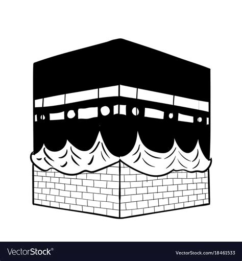 Hand drawing kaaba mecca Royalty Free Vector Image