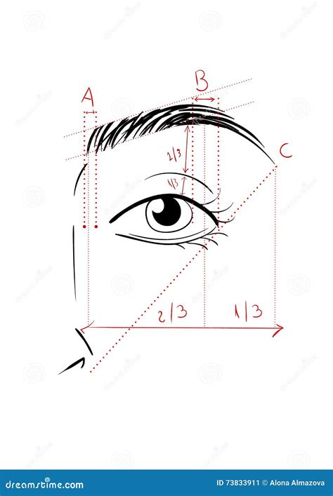 Shaping the Eyebrows stock vector. Illustration of shape - 73833911