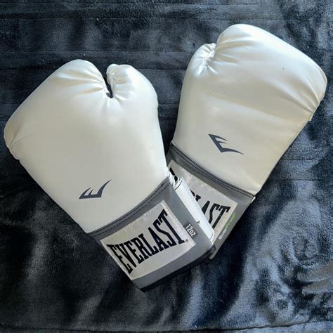 White Everlast Boxing Gloves Lightly used - great... - Depop