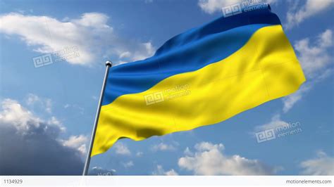 Ukrainian Flag Waving Against Time-lapse Clouds Background Stock ...