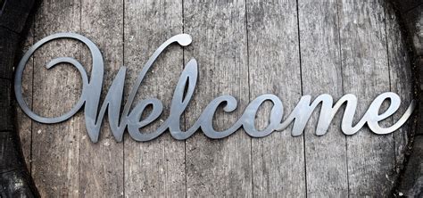 Metal Welcome Sign- Metal Wall Art, Monogram, Metal Art, Metal Wall ...