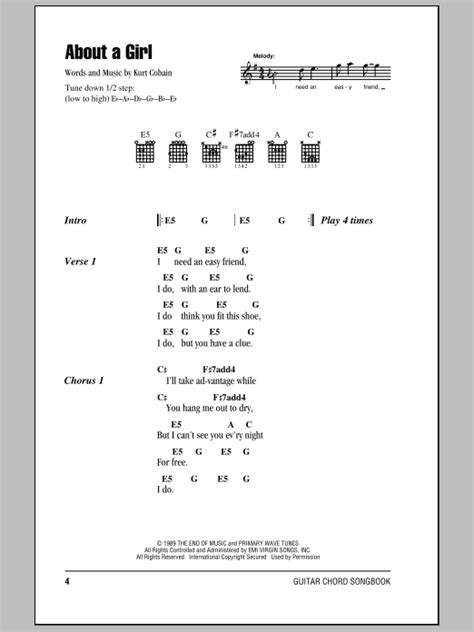 About A Girl by Nirvana - Guitar Chords/Lyrics - Guitar Instructor