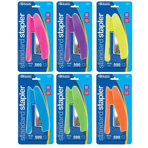 New 400761 Bright Color Standard (26 / 6) Stapler W / 500 Ct. Staples ...