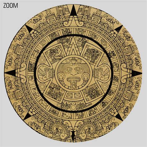 Printable Mayan Calendar Tzolk'in ancient astrology, pagan art poster