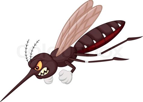 Angry mosquito cartoon | Stock Vector | Colourbox