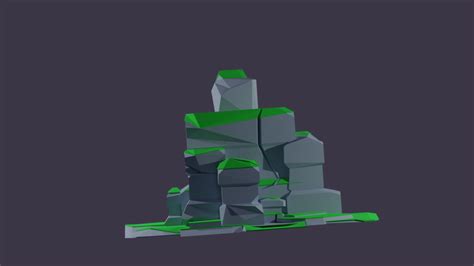 low poly cliff (3d Blender)