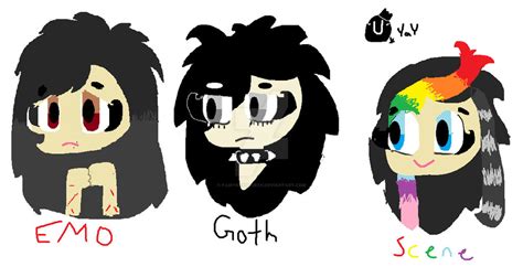 Emo VS Goth VS Scene by FairyNerdQueen on DeviantArt