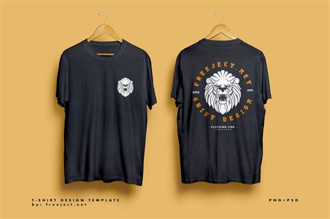 Lion Badge Retro Design - Free Download T-Shirt Design Template - PSD File