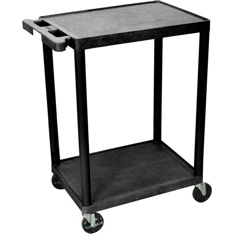 Luxor 300 lb. 24" x 18" 2-Shelf Black Utility Cart - Walmart.com ...