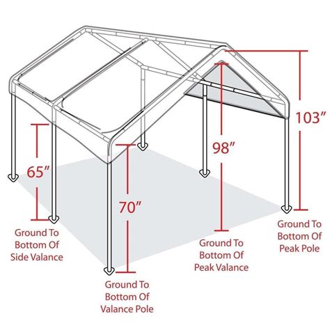 White Heavy Duty Canopy Tent 10x20 FT Steel Carport Portable Car ...