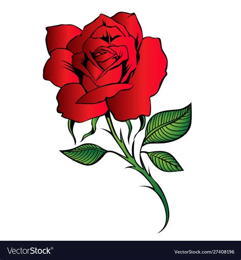 Rose flower red cartoon 04 Royalty Free Vector Image