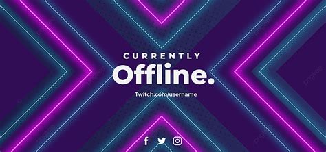 Currently Offline Streaming Streamer Neon Light Glow Banner Background ...