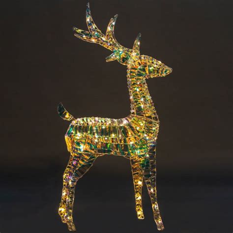 Christmas Reindeer Twinkle Lights & Iridescent Finish Indoor/Outdoor