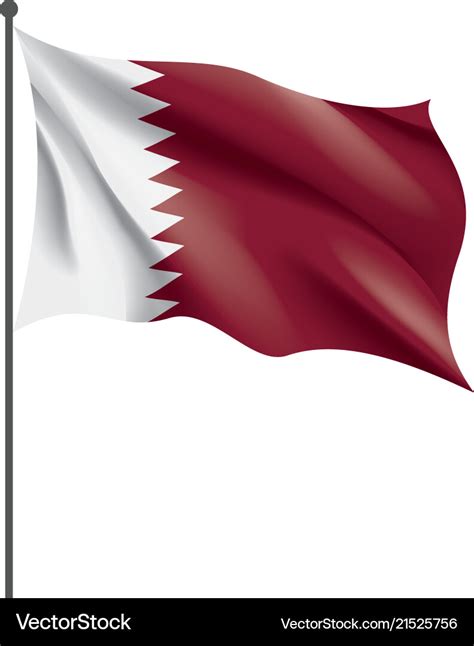 Qatar flag on a white Royalty Free Vector Image