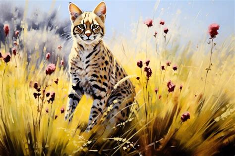 Premium Photo | Bengal cat Serval Cat AI generative