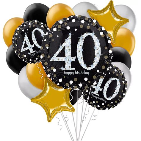 Sparkling Celebration 40th Birthday Balloon Bouquet, 17pc | Party City