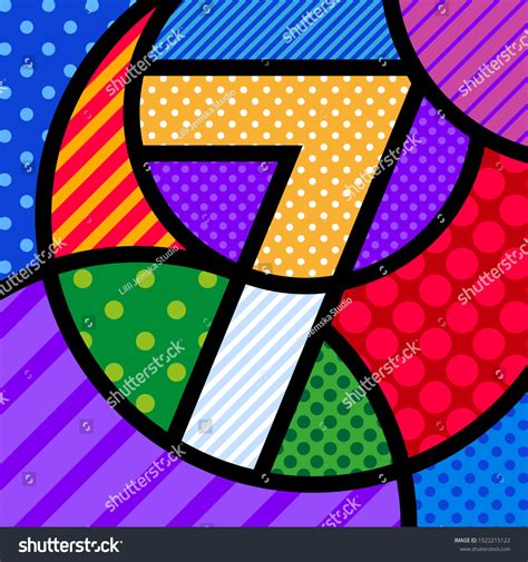 7 Seven Pop Art Number Vector: vector de stock (libre de regalías ...