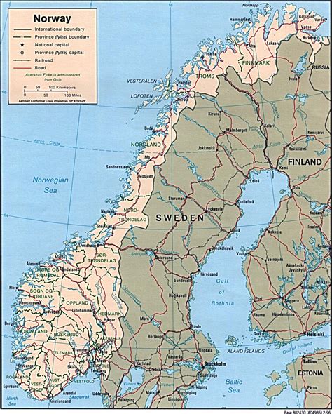 Large detailed political and administrative map of Norway with cities ...