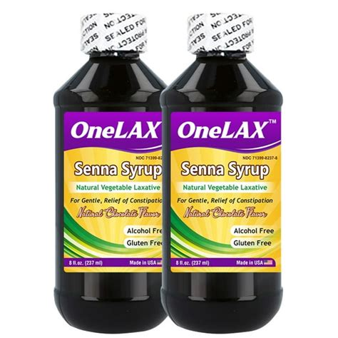 Senna Syrup Liquid Natural Vegetable Laxative 8.8mg- 2 Pack - Walmart.com