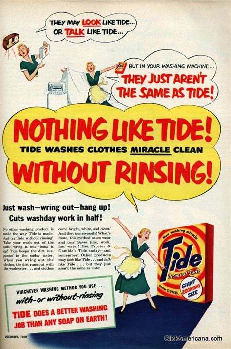 Vintage Tide laundry detergent ads (1950) - Click Americana