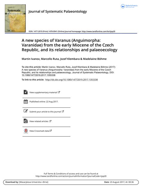 (PDF) A new species of Varanus (Anguimorpha: Varanidae) from the early ...