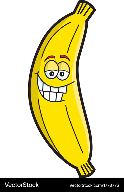 Cartoon smiling banana Royalty Free Vector Image