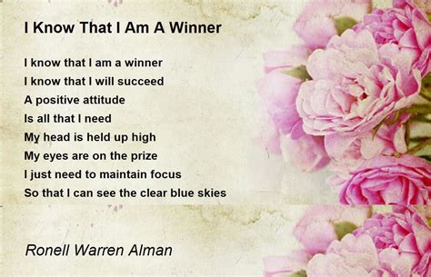 I Know That I Am A Winner - I Know That I Am A Winner Poem by Ronell ...