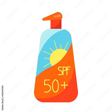 Sunscreen in a container with a dispenser, sunscreen SPF, vector object ...