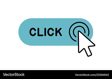 Click here button with cursor icon Royalty Free Vector Image