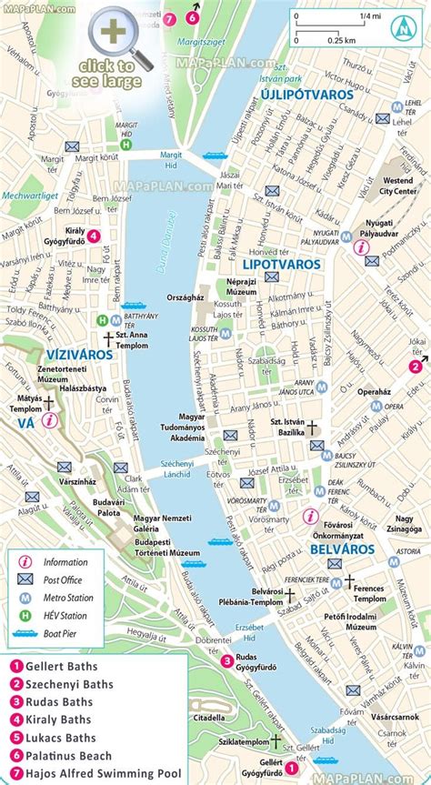 Budapest maps - Top tourist attractions - Free, printable city street ...