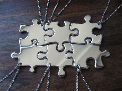 Six Person Necklaces Six Silver Puzzle Pendants | Etsy | Puzzle piece ...