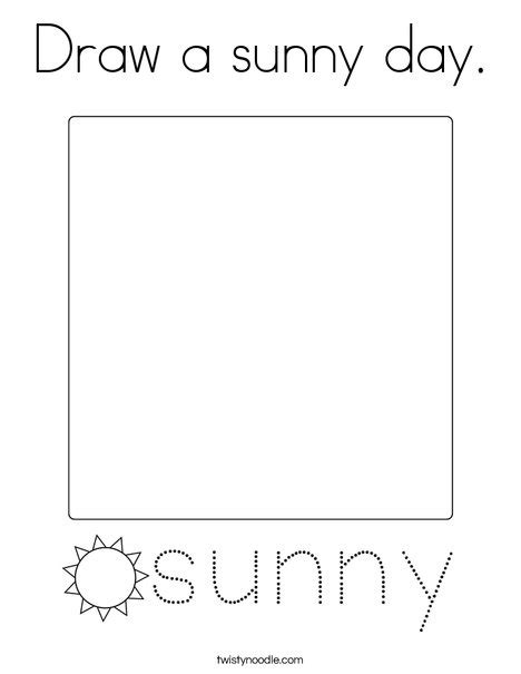 Draw a sunny day Coloring Page - Twisty Noodle