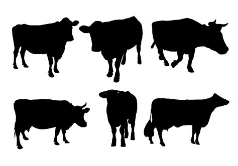 Cow Silhouette Vector - Download Free Vector Art, Stock Graphics & Images