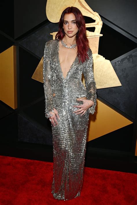 Dua Lipa Goes Full Glam in Silver Sequins at the 2024 Grammys